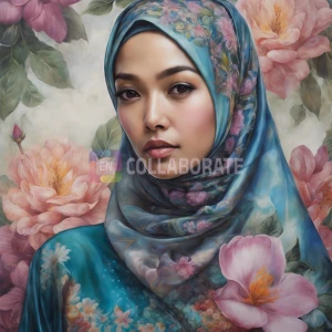 A Malaysian woman wearing a baju kurung